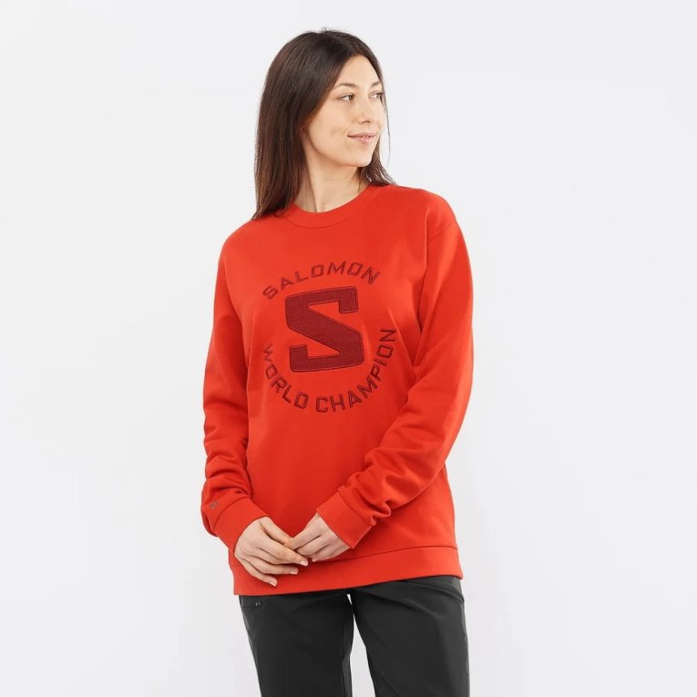 Orange Salomon Outlife Logo Summer Women\'s Sweatshirt | IE BR6398